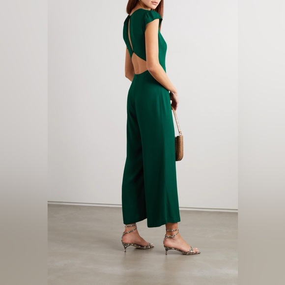 Reformation / Mayer Jumpsuit Forrest green open back cap sleeve 0 - Picture 3 of 11